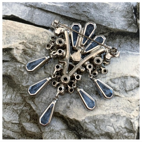 Verified Juliana D&E DeLizza Elster Floret Pentagon Rhinestones Brooch Earrings - Picture 12 of 16